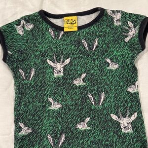 Organic Duns Green Kids Shirt with Animal Print